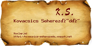 Kovacsics Seherezádé névjegykártya